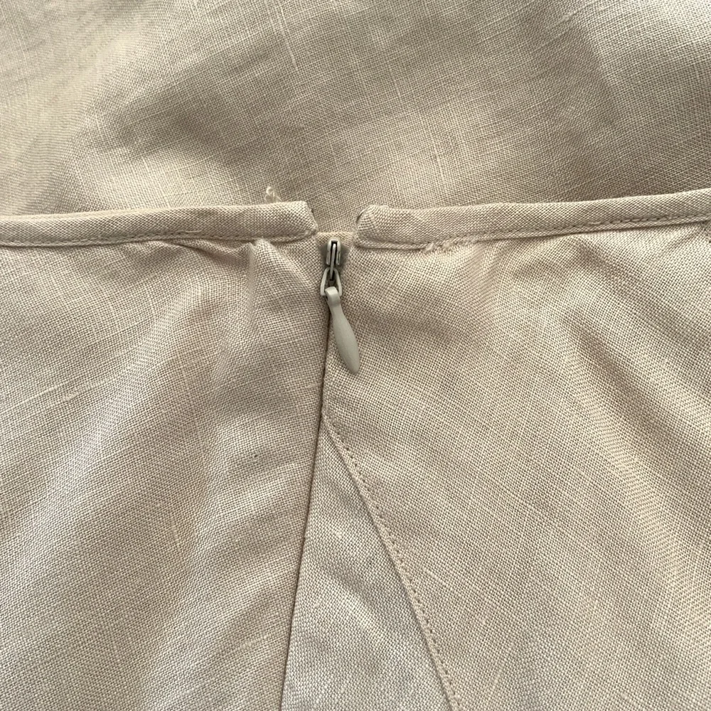 Isabella Bird Tan Panel Tan Beige Linen Lagenlook A-Line Skirt Size 12 - Picture 11 of 14